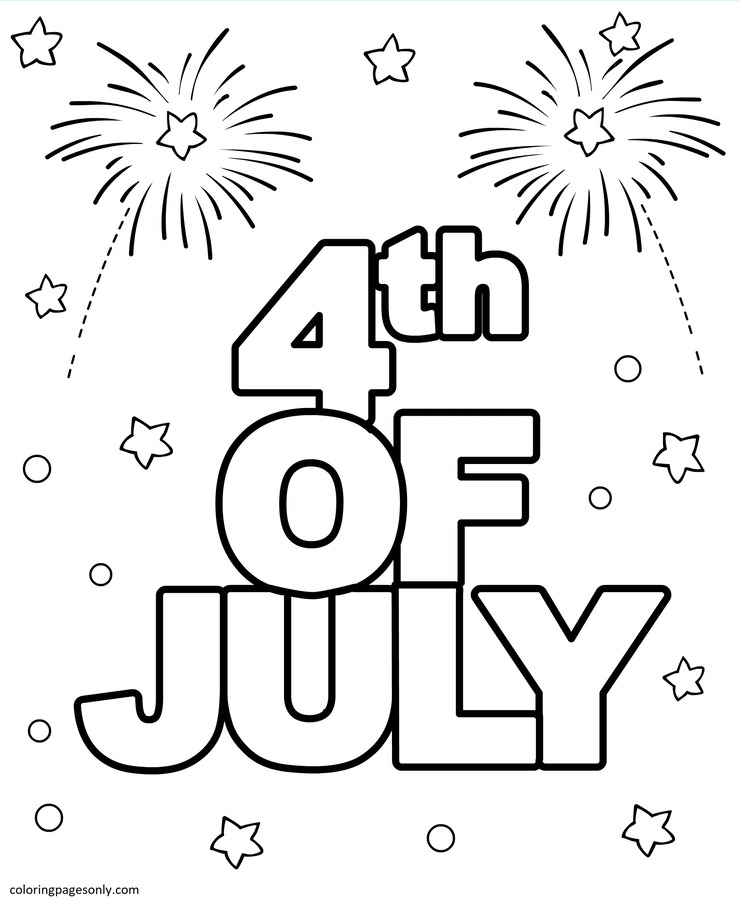 Happy Fourth Of July 1 Coloring Pages Independence Day 4th Of July 