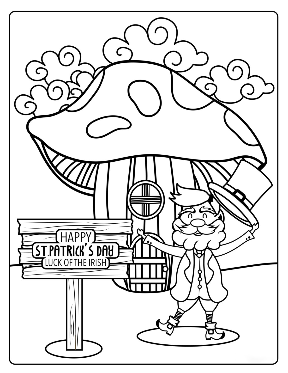 Happy St Patrick S Day Coloring Pages St Patricks Day Coloring