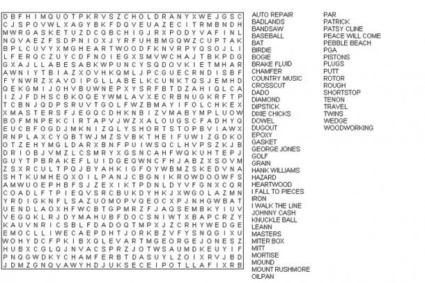 Hard Word Search Worksheets