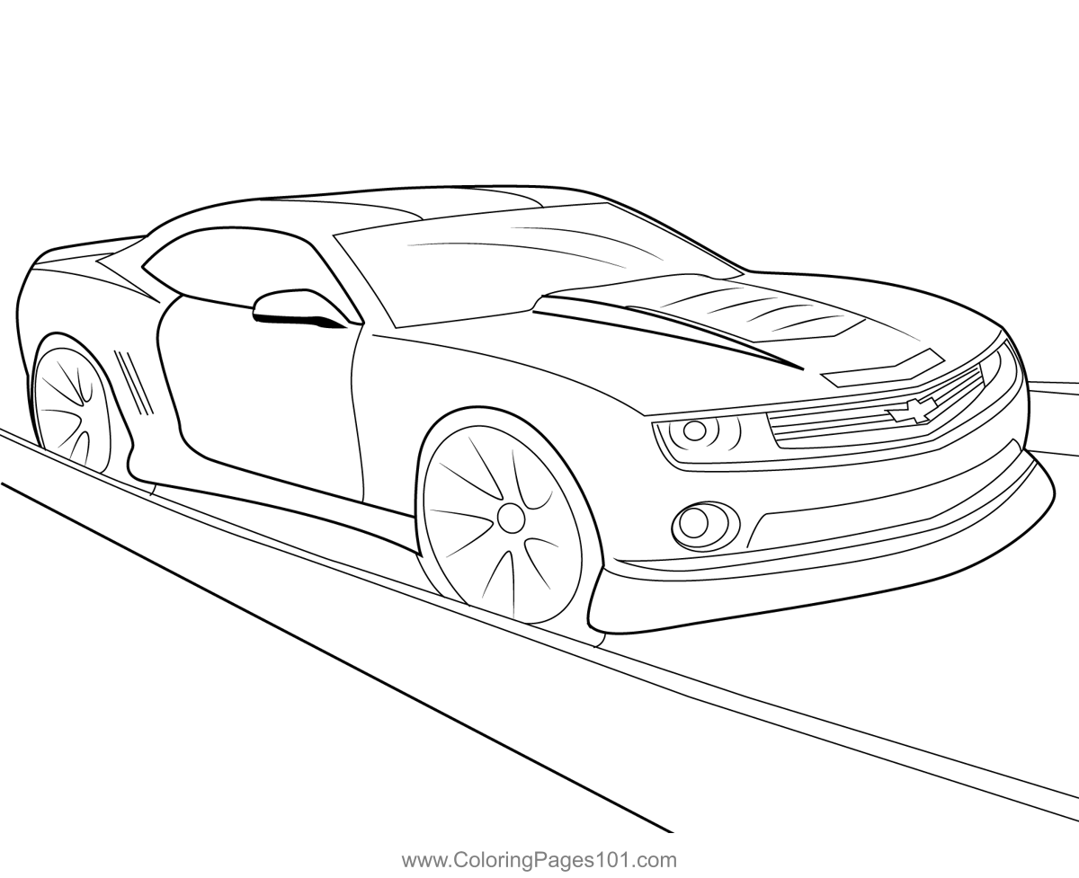 Hot Wheels Camaro 1 Coloring Page For Kids Free Hot Wheels Printable 