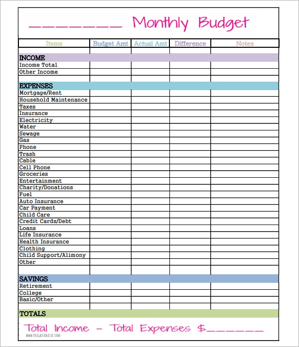 Household Budget Worksheet Excel Terehype