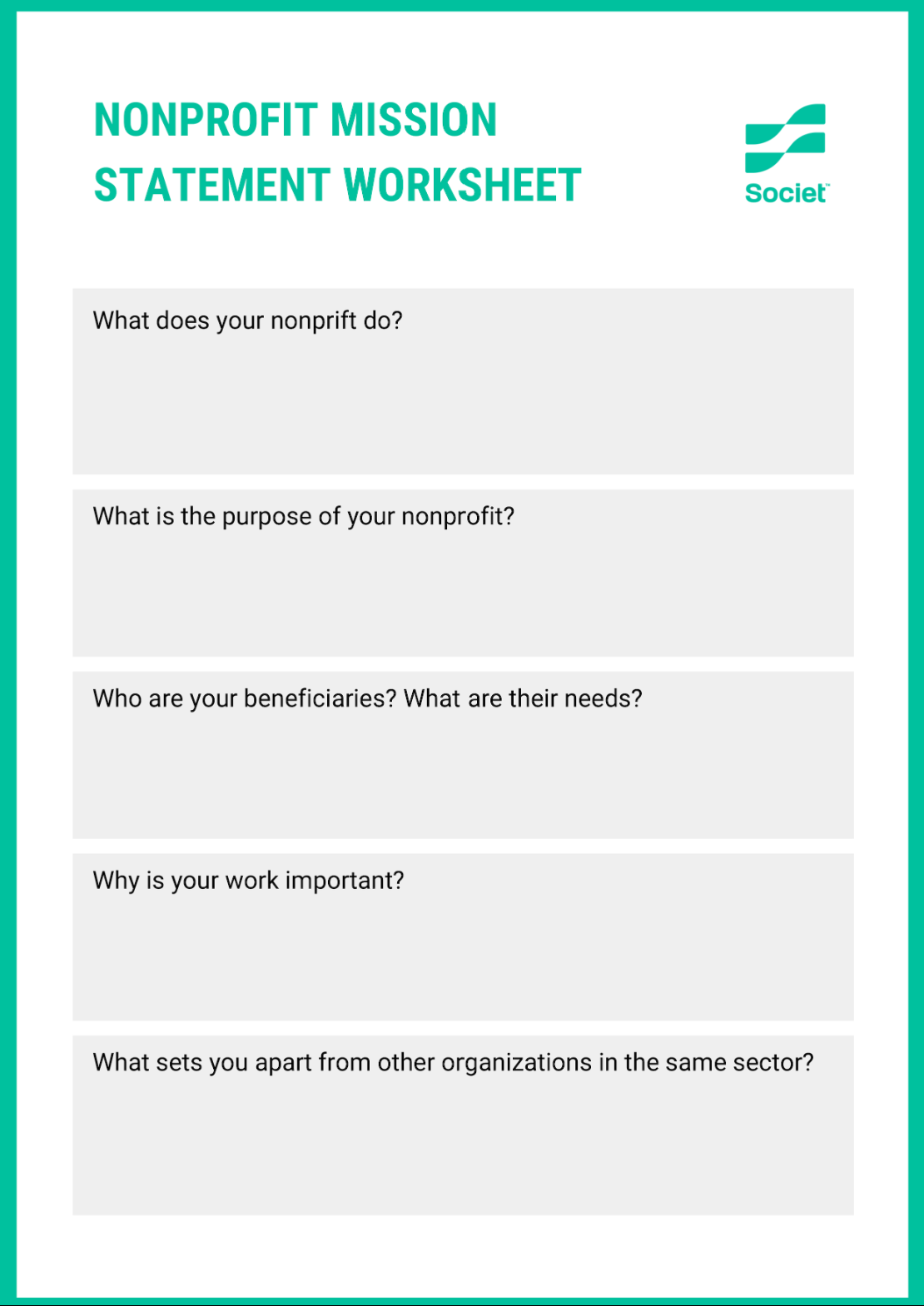 How To Write A Nonprofit Mission Statement With Examples Worksheet 