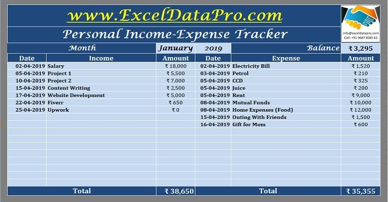 Income Expense Excel Sheet Download Typlm