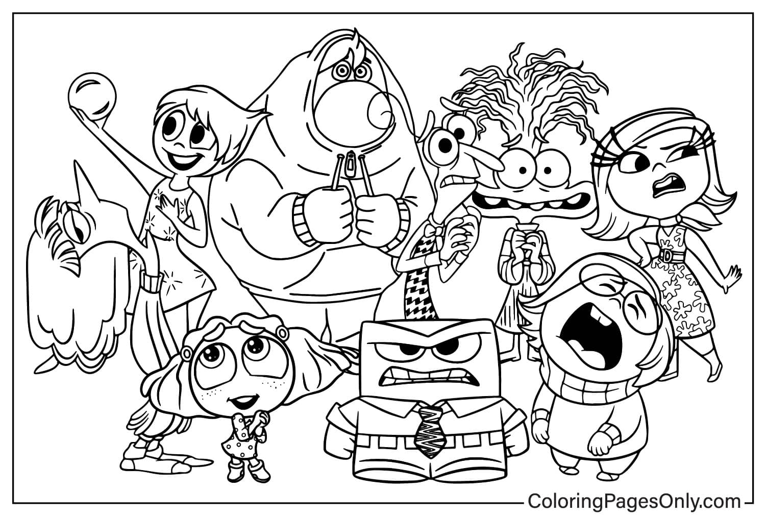 Inside Out 2 Cartoon Free Printable Coloring Pages