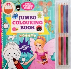 Jumbo Colouring Book 1 with 8 Colouring Pencils EducatorsDen