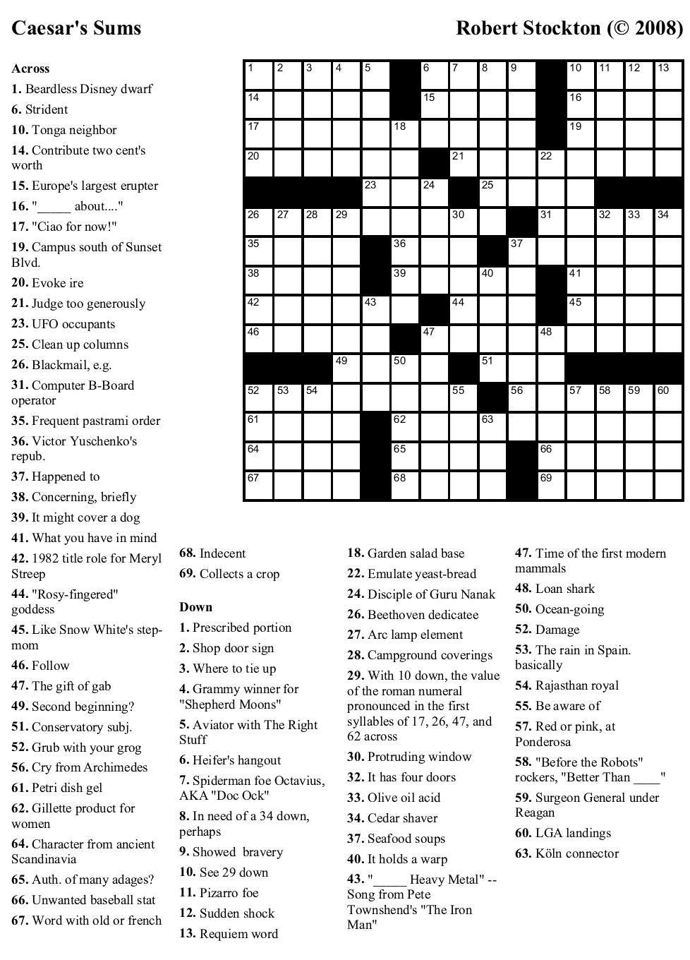 La Times Crossword Printable Pdf Printable Crossword Puzzles Online