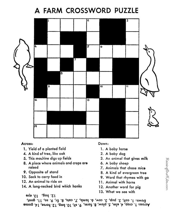 Large Print Crossword Puzzles For Seniors Printable