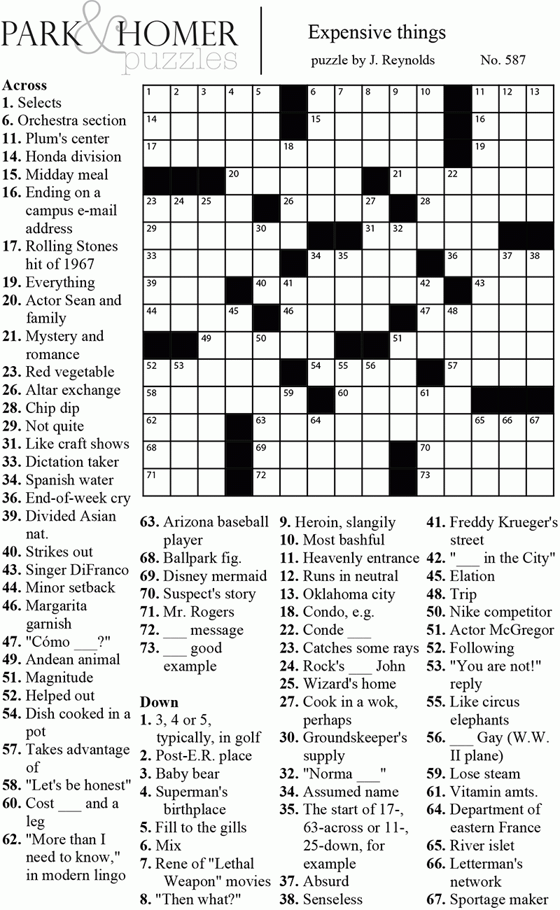 Large Print Crossword Puzzles Free Printable Calendar Printables