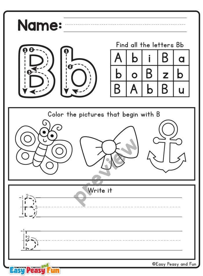Letter B Worksheets For Pre Printables Infoupdate