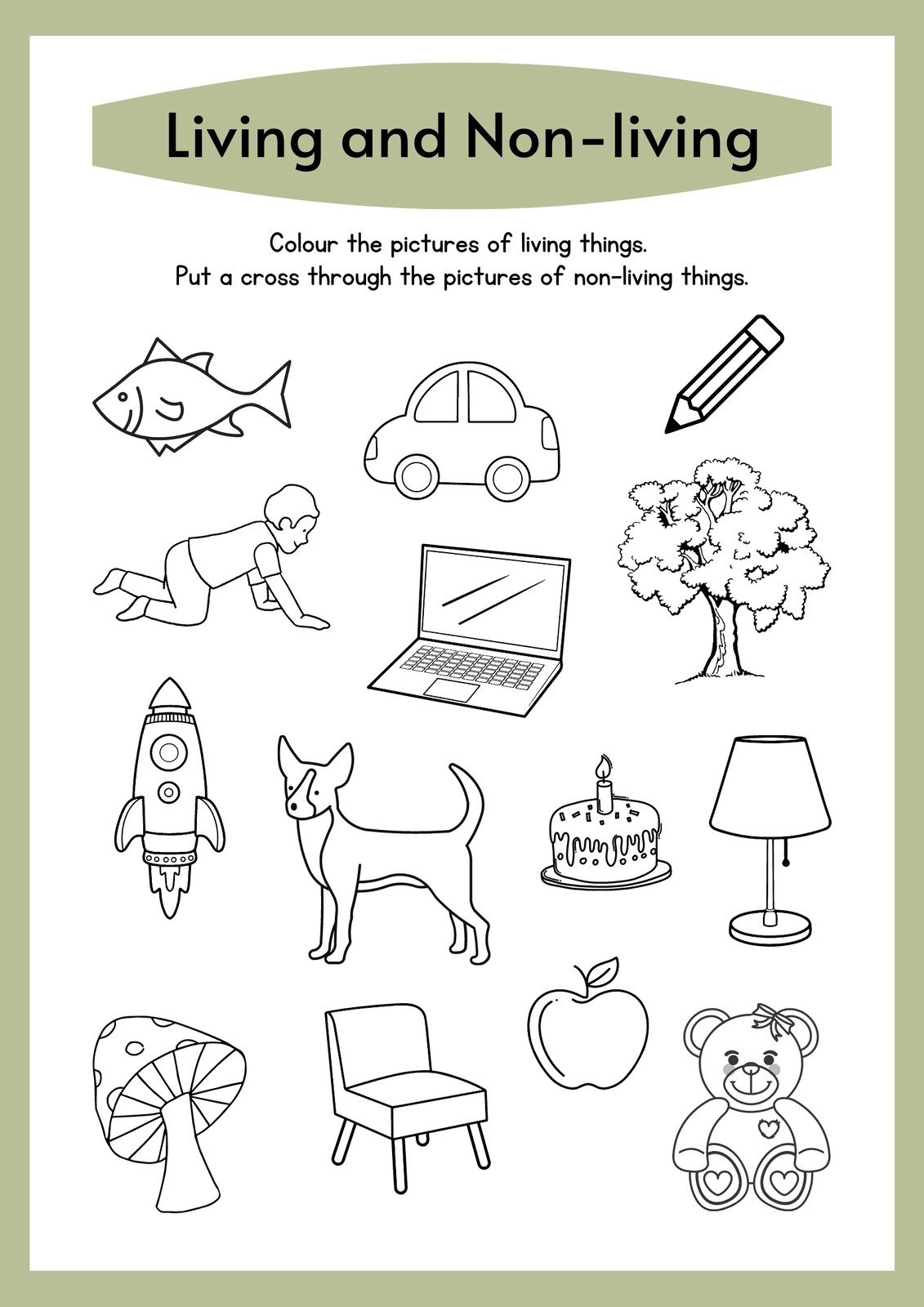 Living Non Living Things Free Worksheets Printable