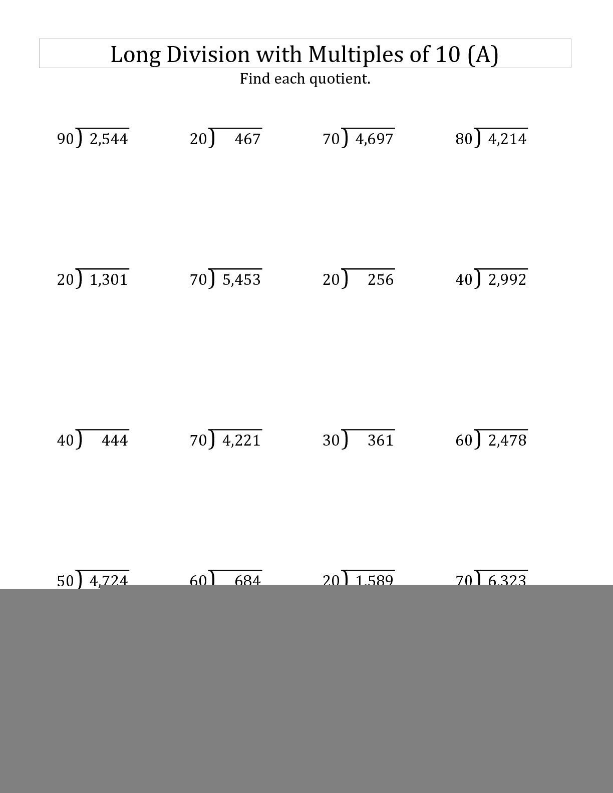 Long Division Worksheets Kuta Long Division Worksheets