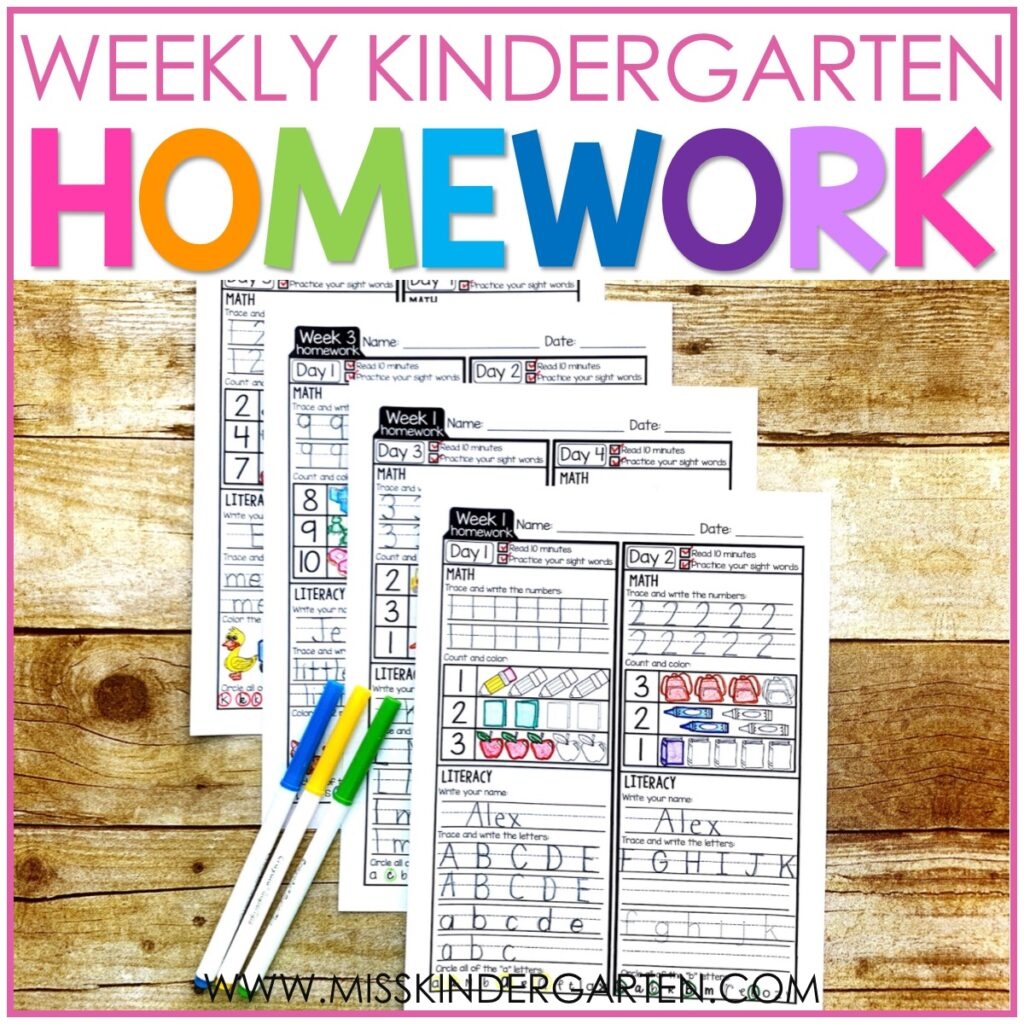 Making Homework Work In Kindergarten Miss Kindergarten