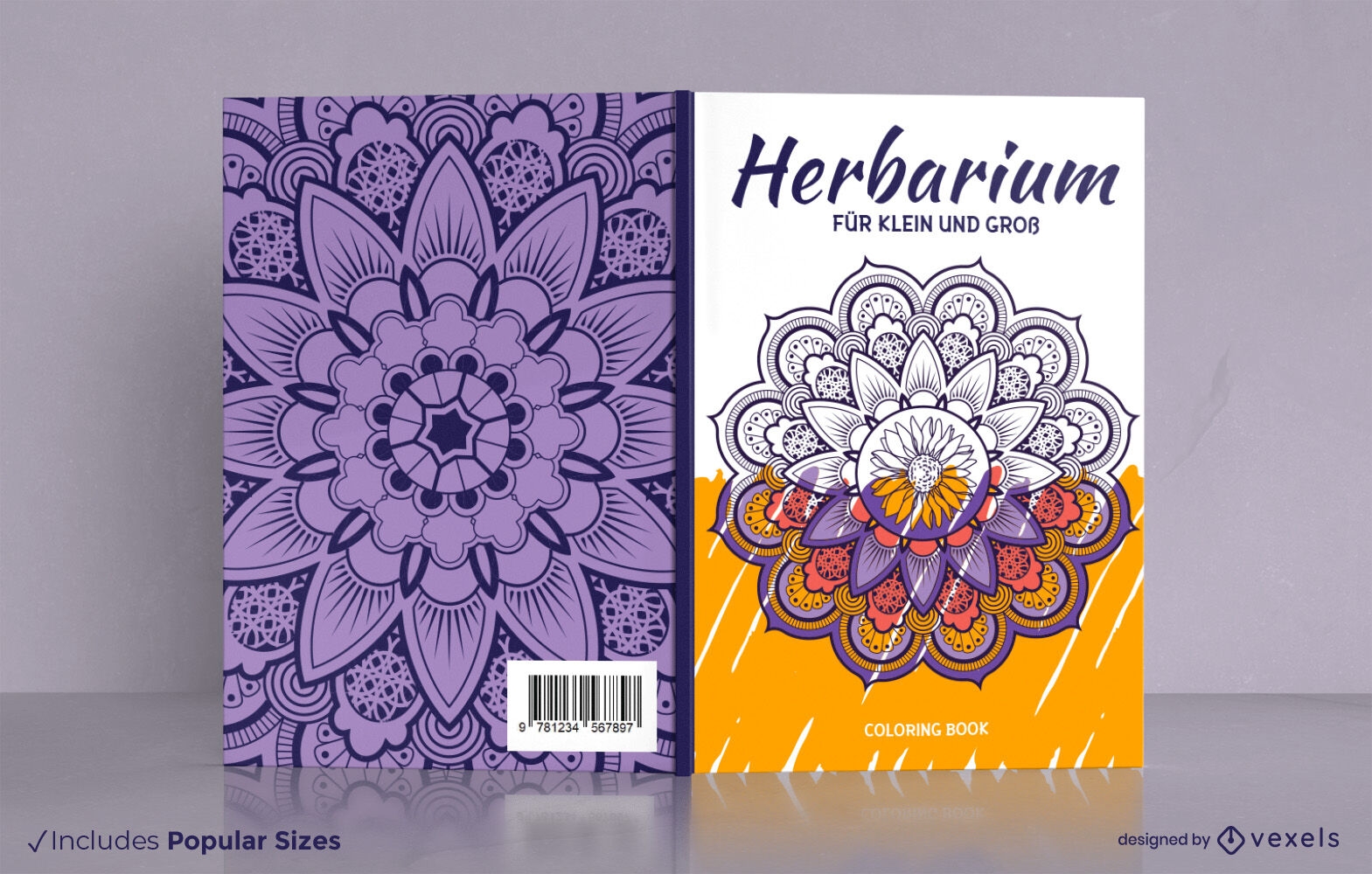 Mandala Coloring Book Cover Design KDP Vector Download