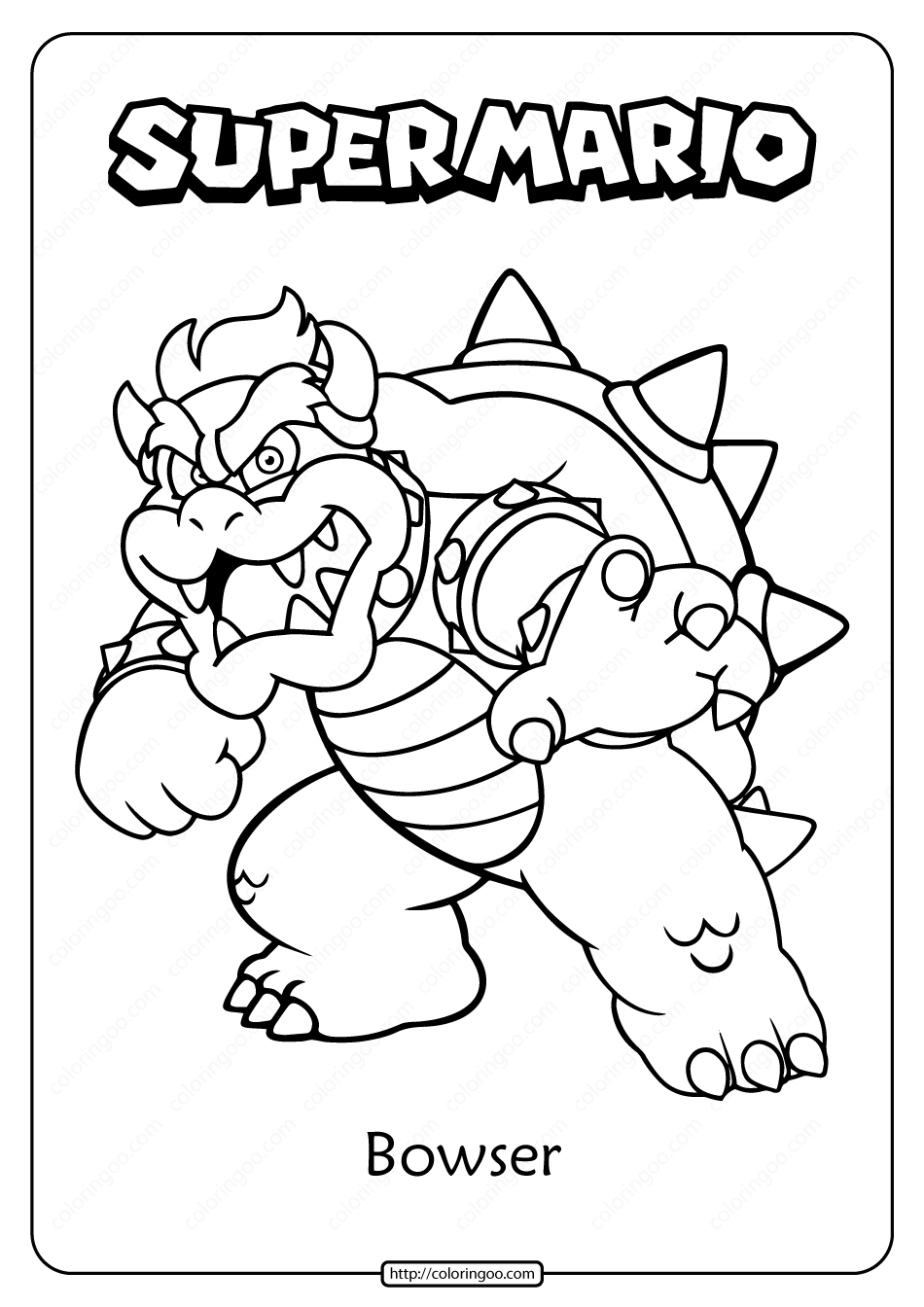 Mario Coloring Sheet Bowser Free Printable Templates