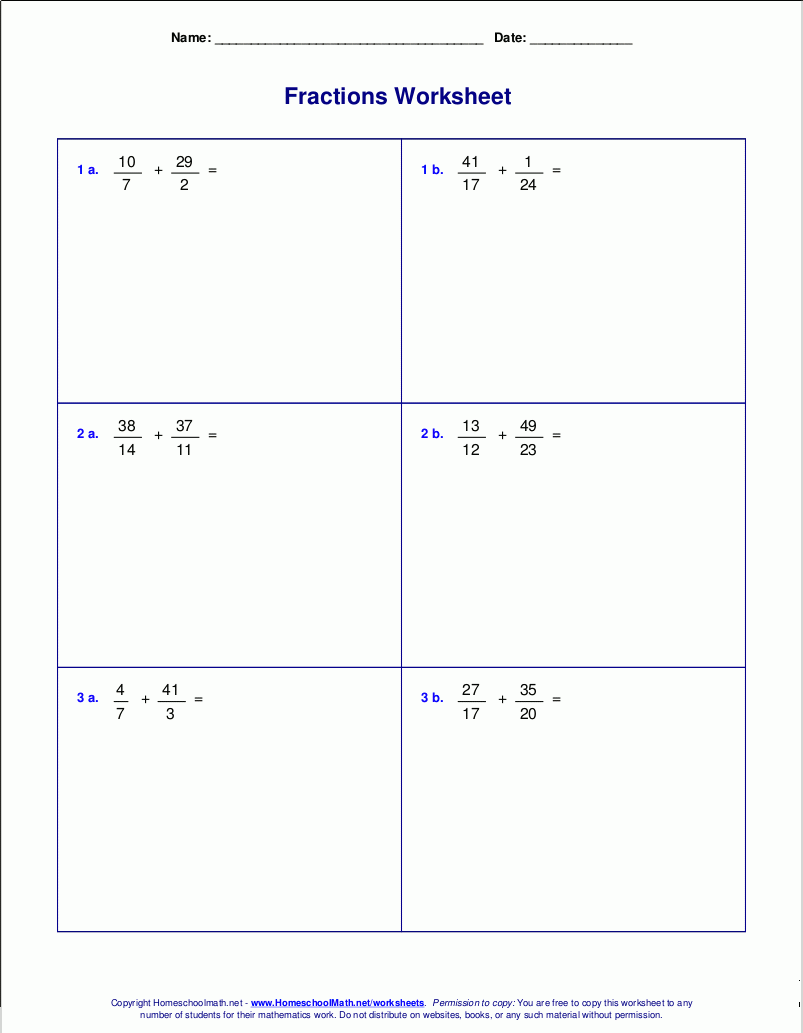 Mastering Fraction Addition Worksheets For Unlike Denominators