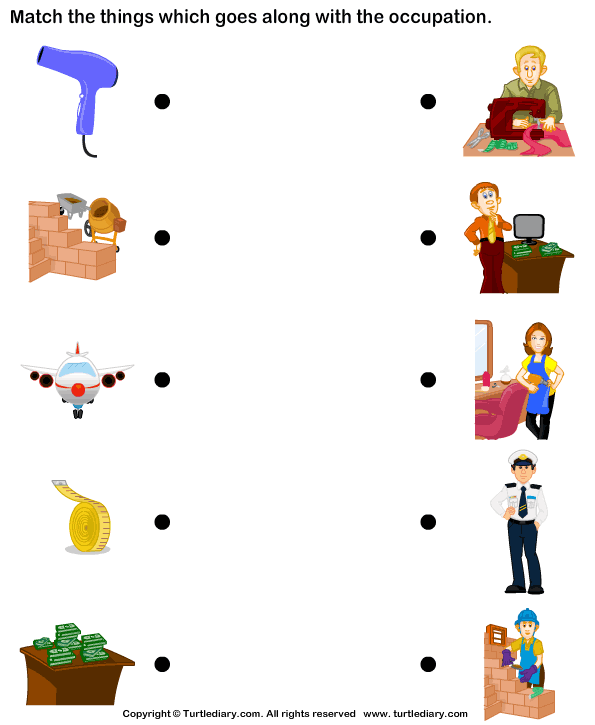 Matching Occupation Worksheet Turtle Diary