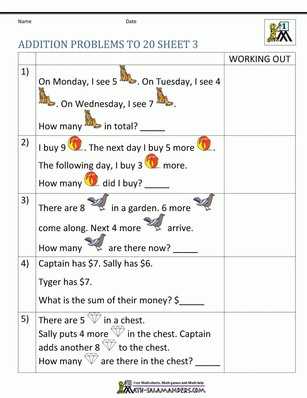 Math Problems For First Graders Worksheets WorksheetsCity