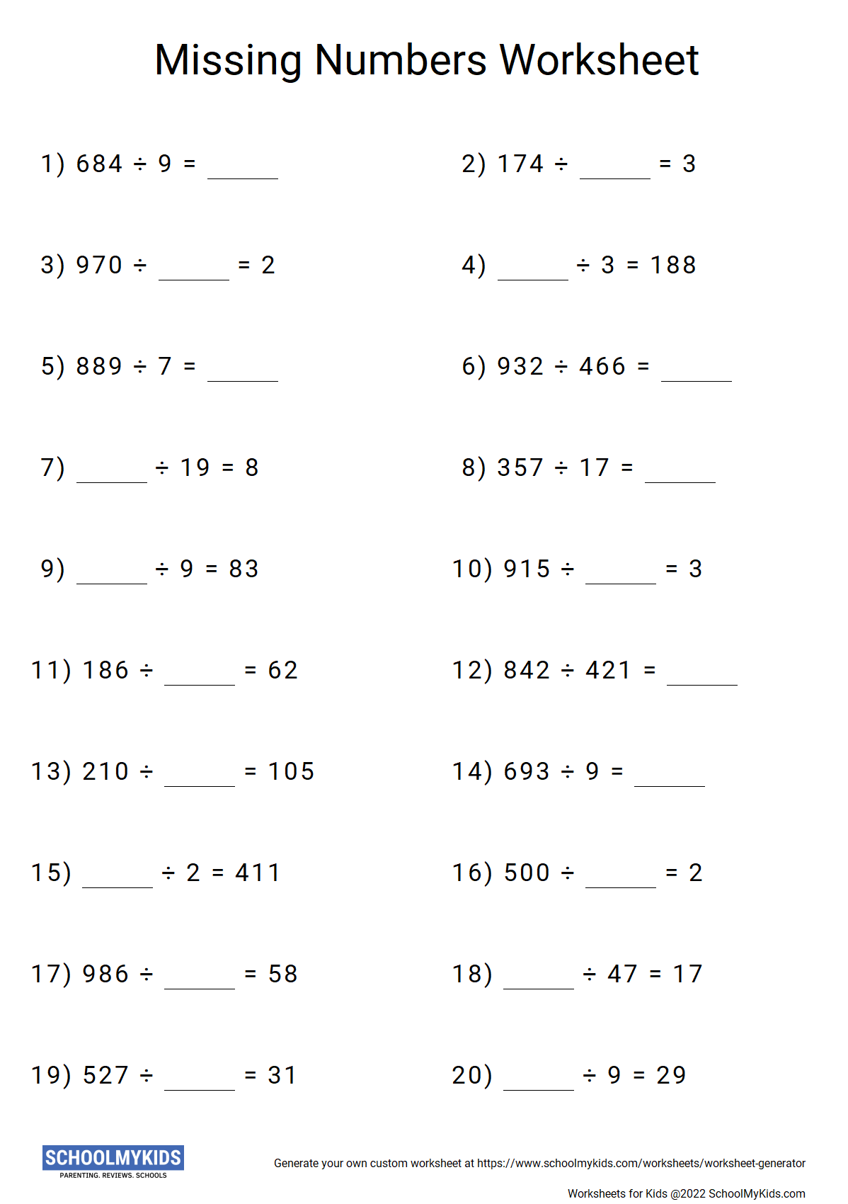 Math Worksheet Generator Division Worksheet Onenow Hot Sex Picture