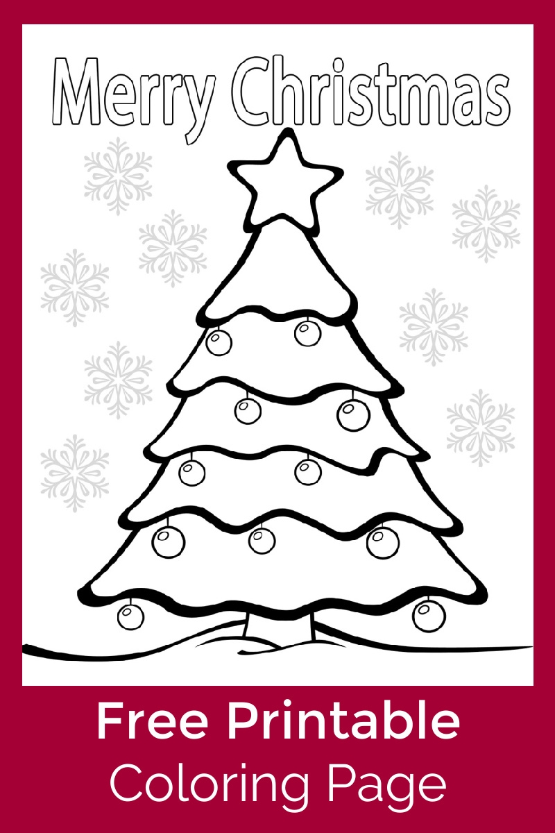Merry Christmas Tree Coloring Page Mama Likes This