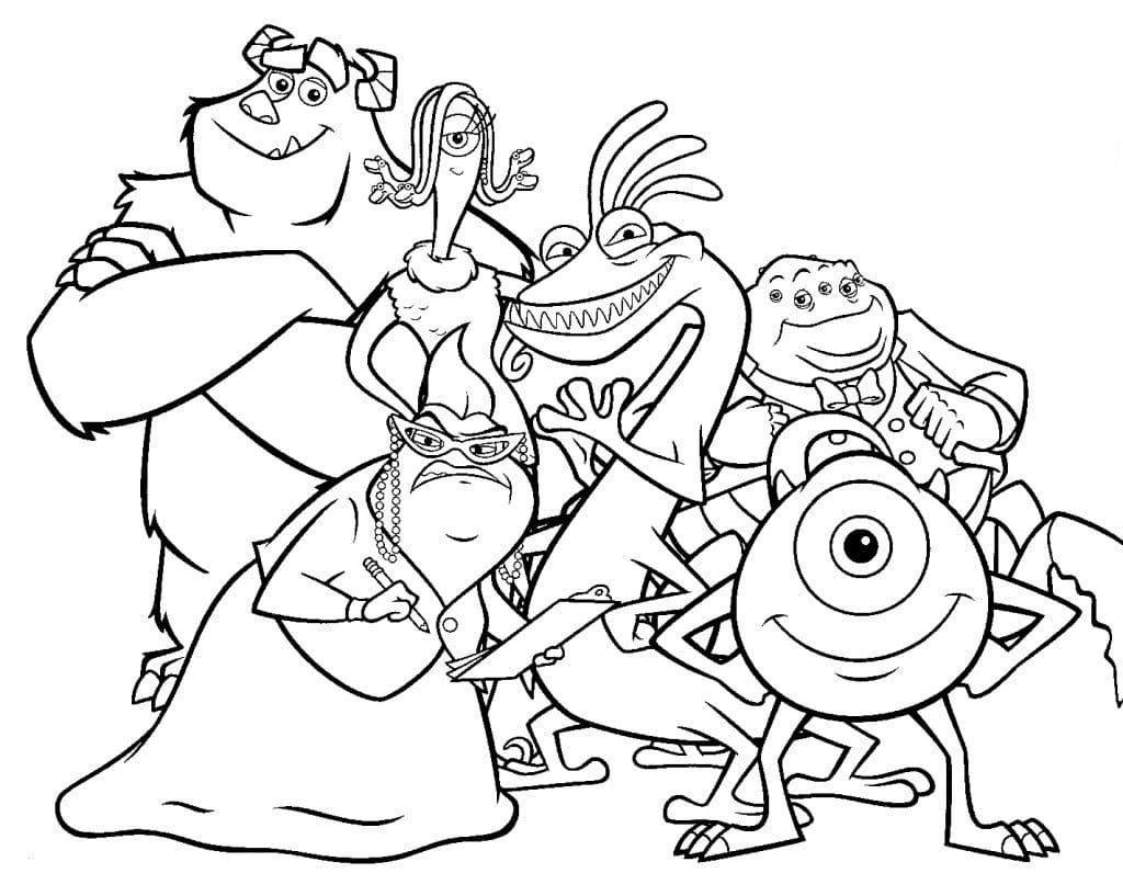 Monster Inc Coloring Pages Mike Sally And Other Monsters