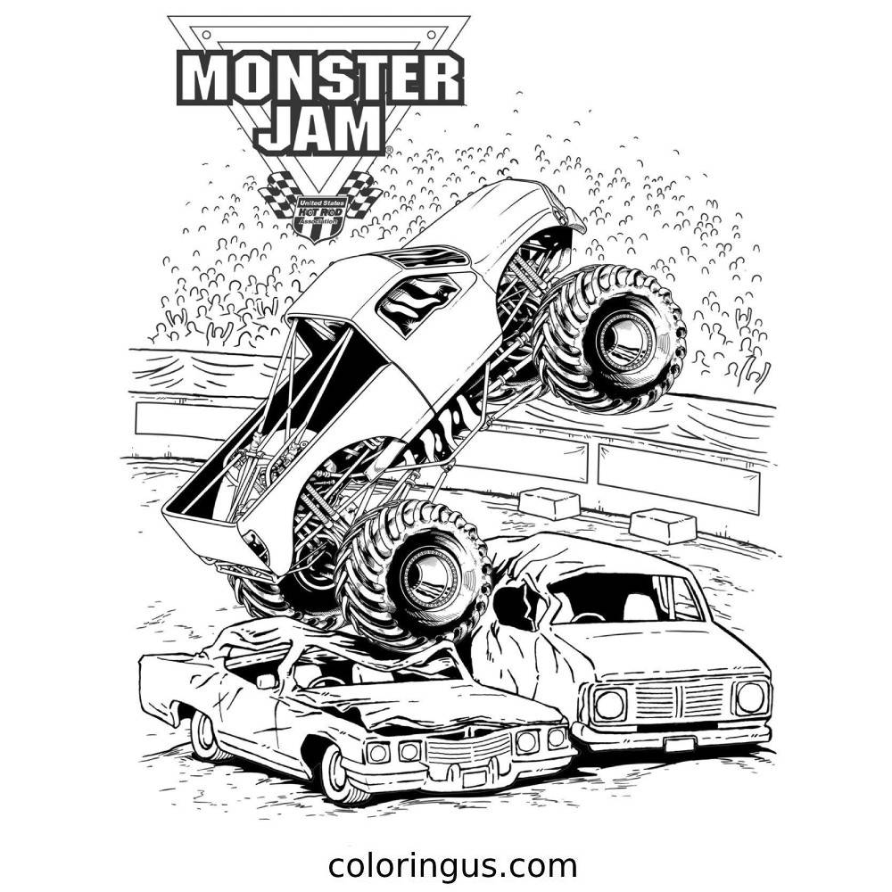Monster Jam Truck Coloring Page