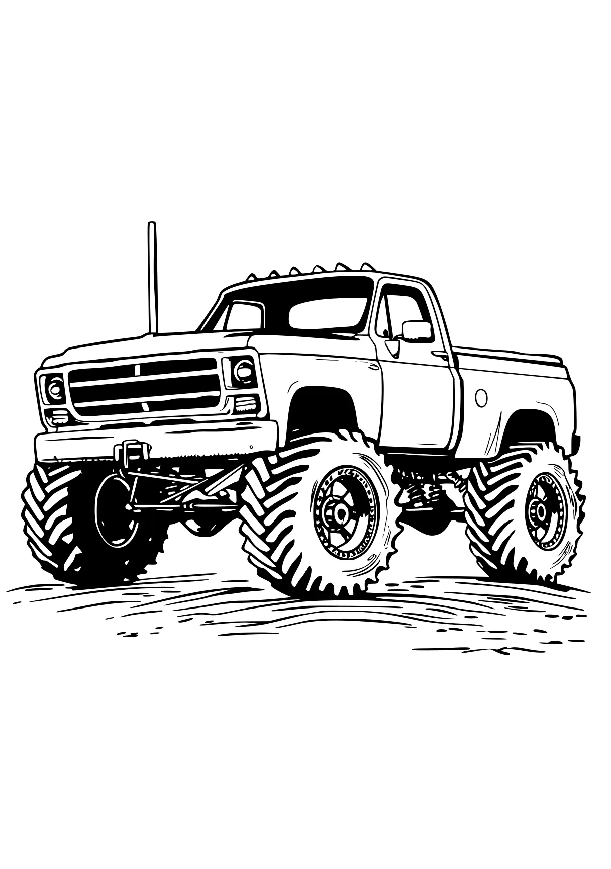 Monster Truck Color Page Coloring Page Truck Trucks Vehicle 