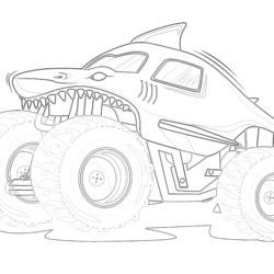 Monster Truck Coloring Pages Mimi Panda