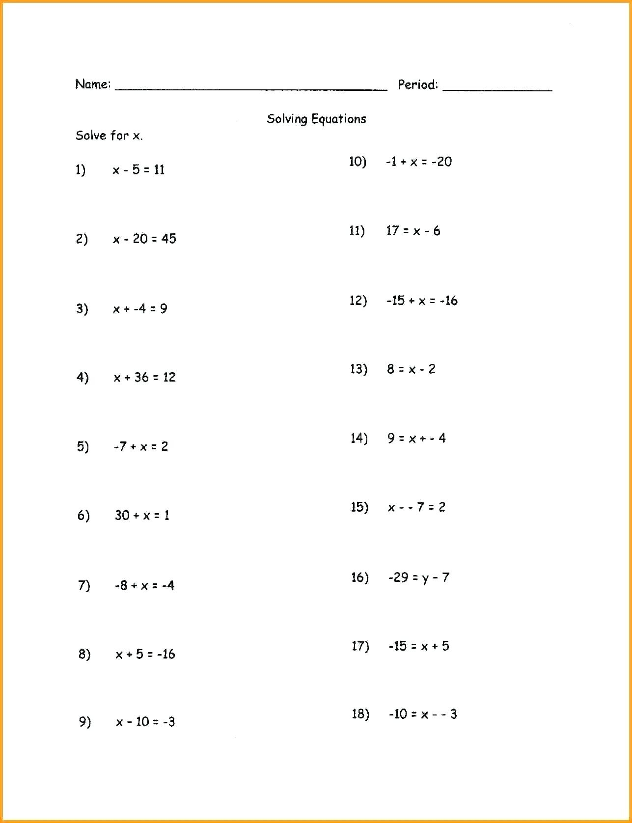 Multi Step Equations Worksheets Pdf Equations Worksheets