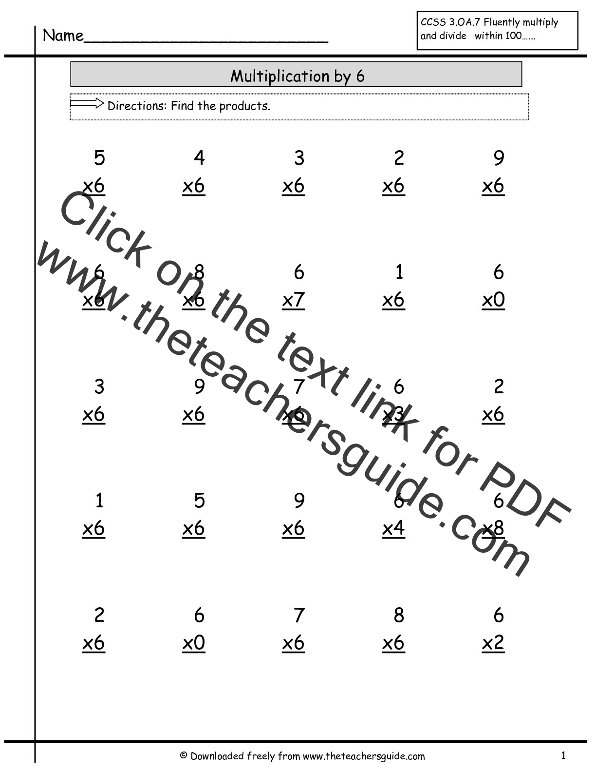 Multiplication Facts Worksheets From The Teacher 39 s Guide