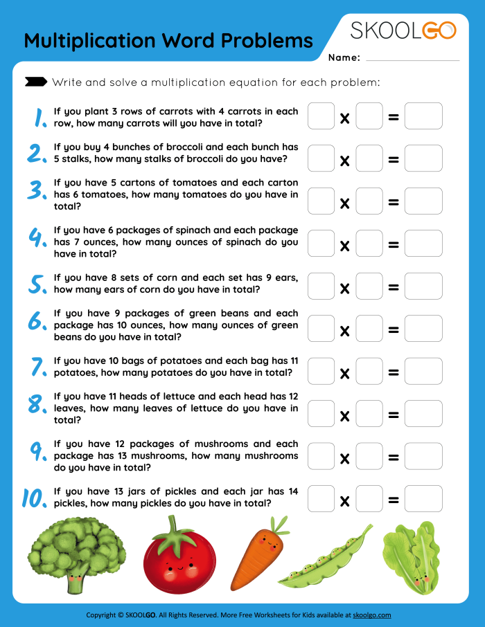 Multiplication Word Problems Worksheets Alfa Worksheets