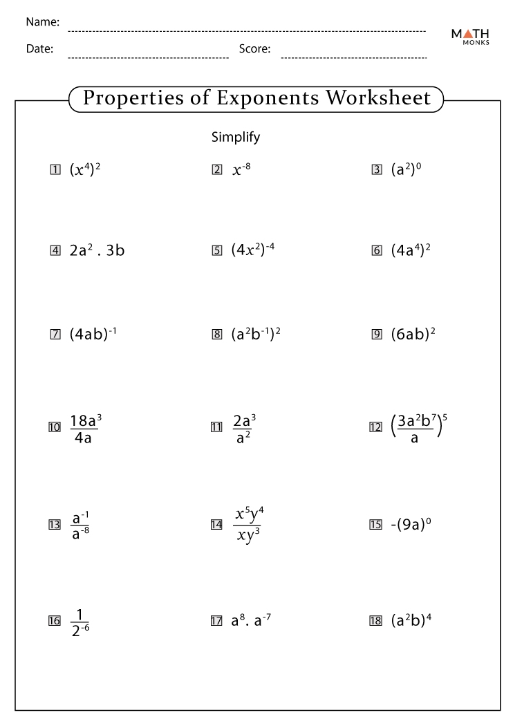 Multiplying Exponents With Negatives A Worksheets Library