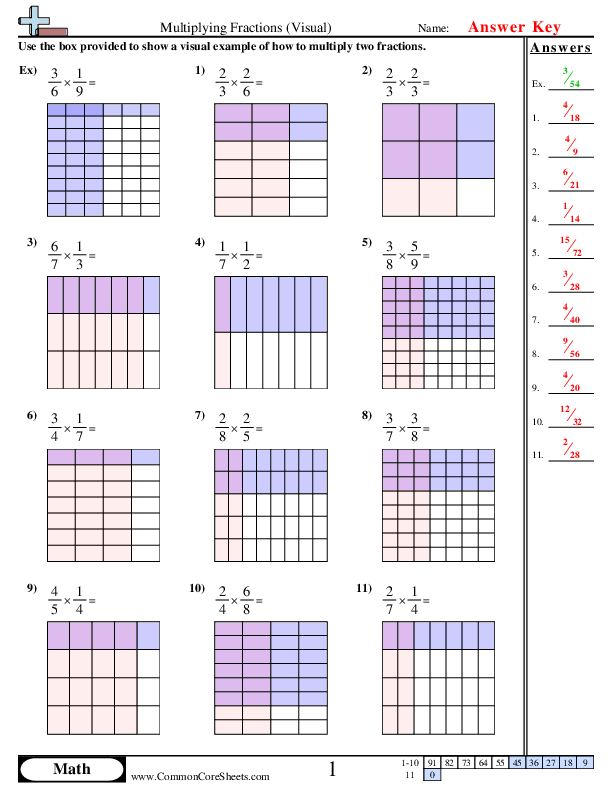 Multiplying Fractions Visual Worksheet Download Worksheets Library