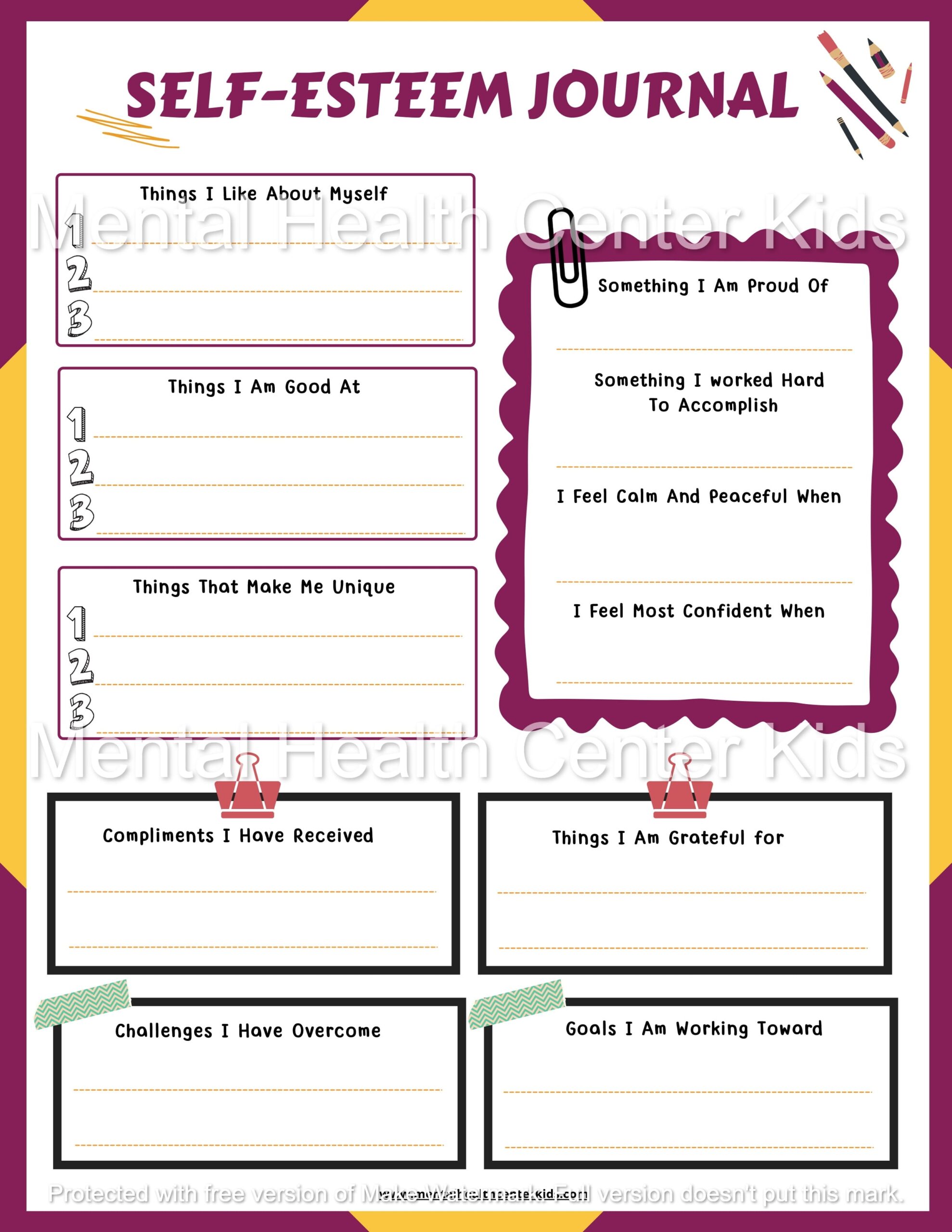 My Strengths Self Esteem Worksheet Worksheets Library
