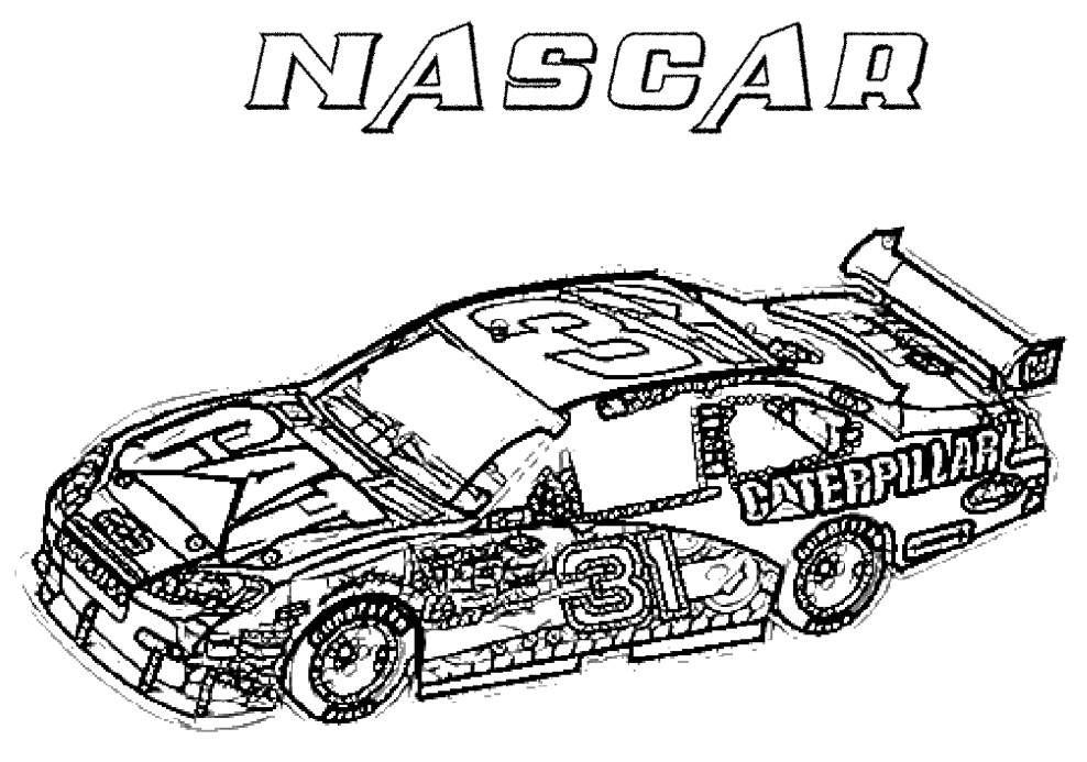 Nascar race car coloring page Coloring Page Book