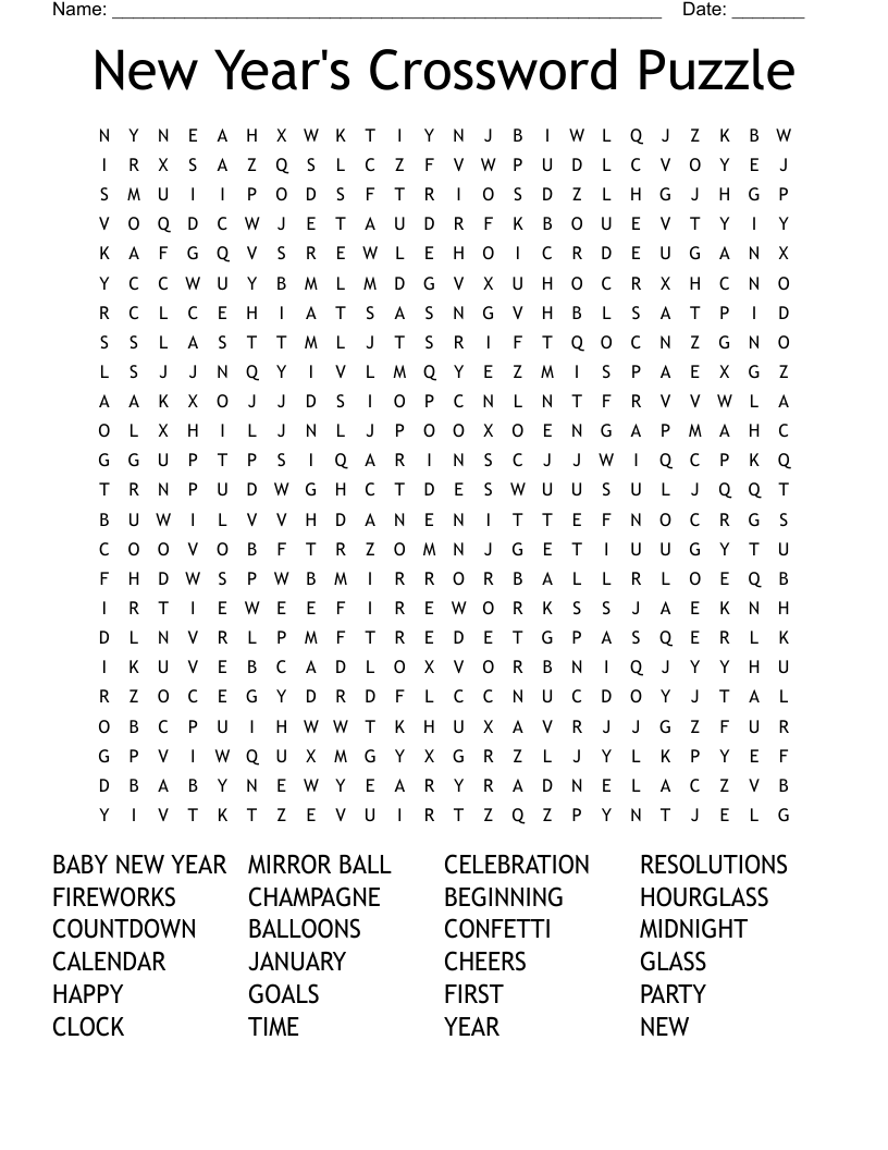 New Year Crossword Puzzle Printable Printable Word Se Vrogue co