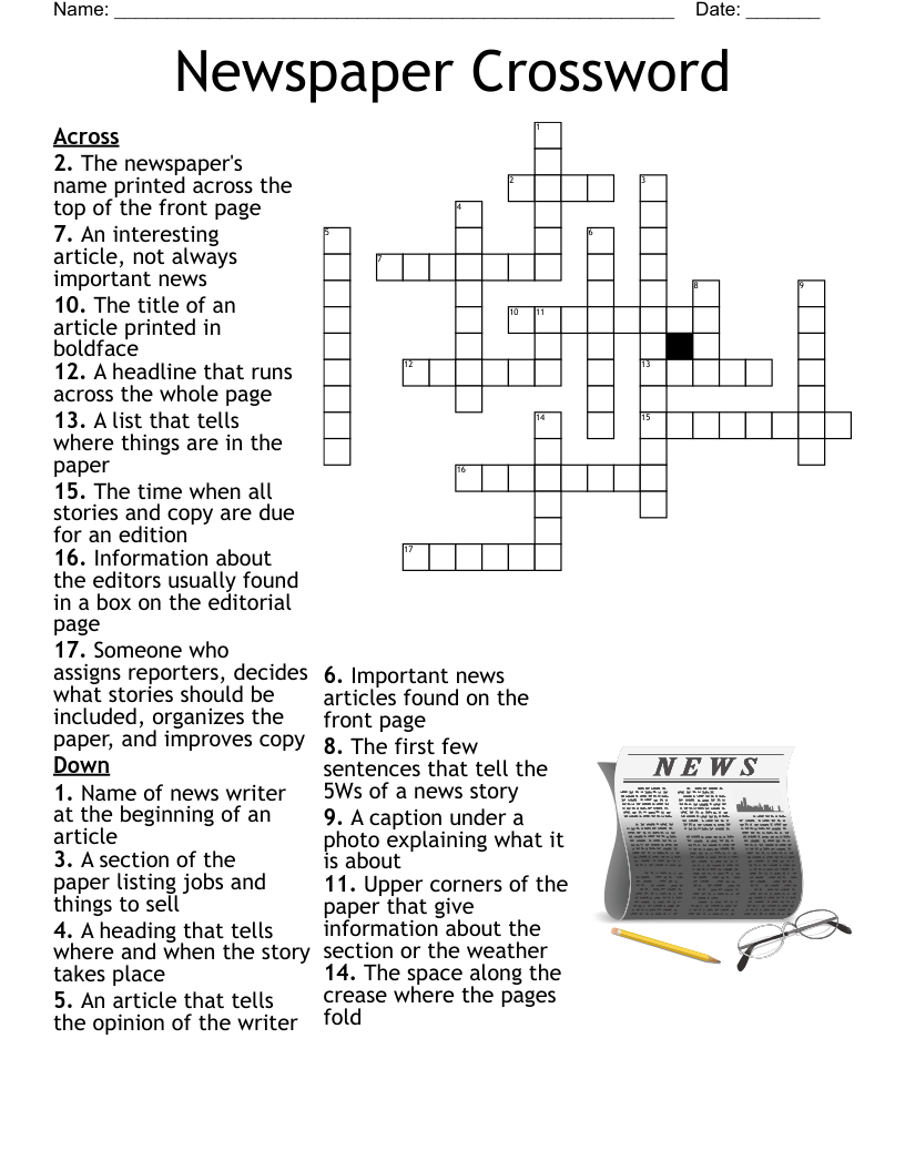 Newspaper Printable Crossword Puzzles Printable Free Templates