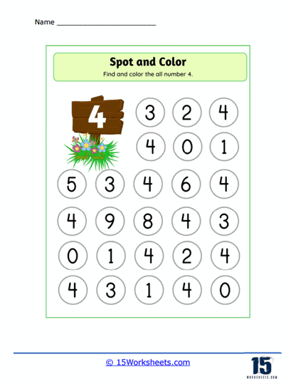 Number 4 Worksheets 15 Worksheets