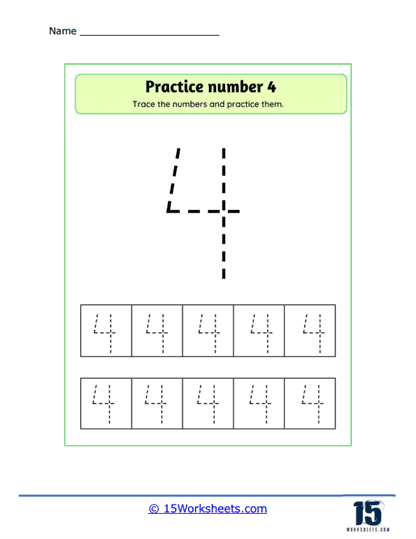 Number 4 Worksheets 15 Worksheets