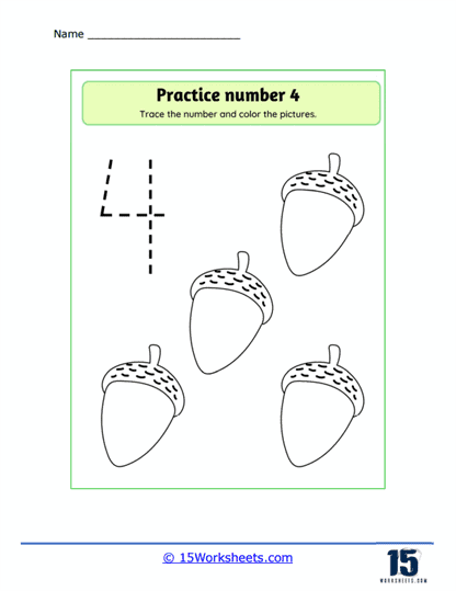 Number 4 Worksheets 15 Worksheets