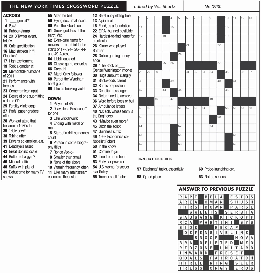 Ny Times Crossword Puzzles Printable FreePrintableTM