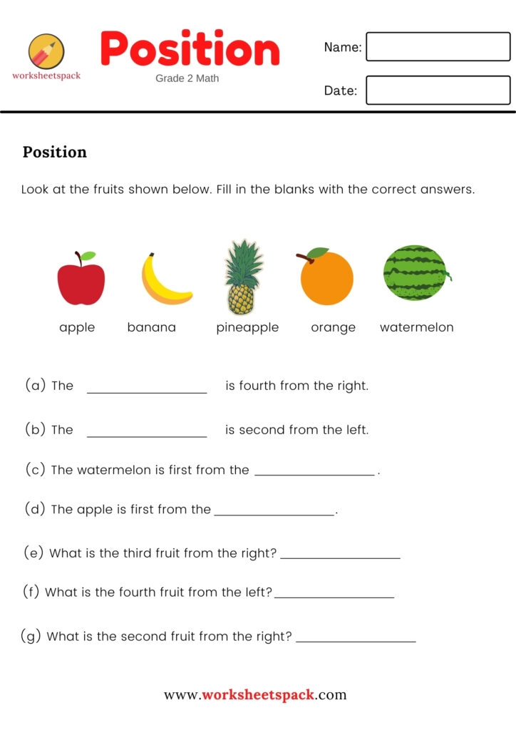 ORDINAL NUMBERS WORKSHEET POSITION Worksheetspack