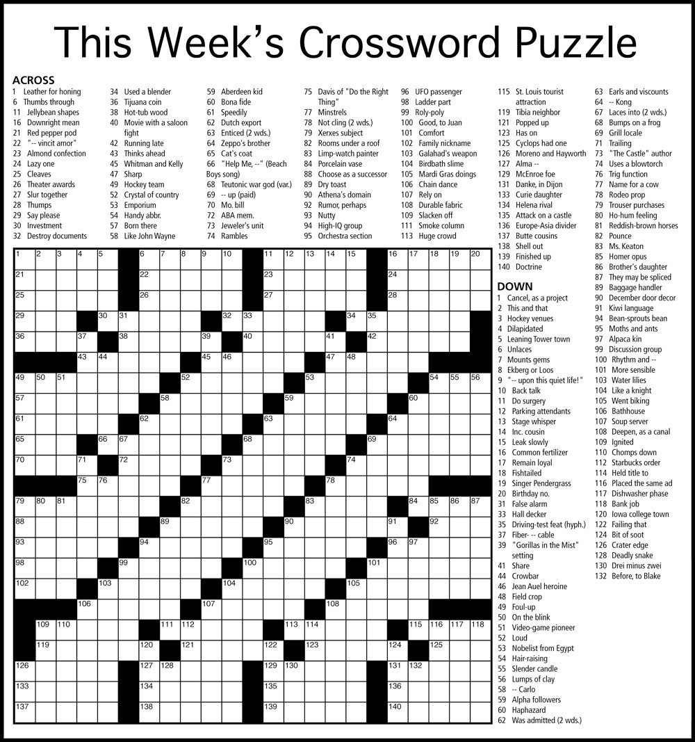 Oregonian Crossword Puzzle Printable Printable Crossword Puzzles Online