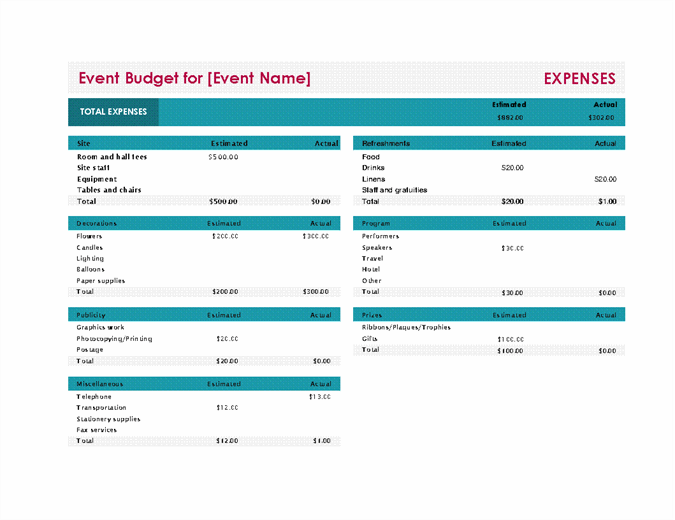 P L Budget Template