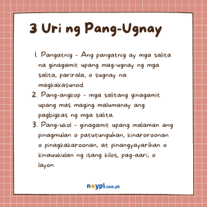 PANG UGNAY Kahulugan Uri At Mga Halimbawa Ng Pang Ugnay