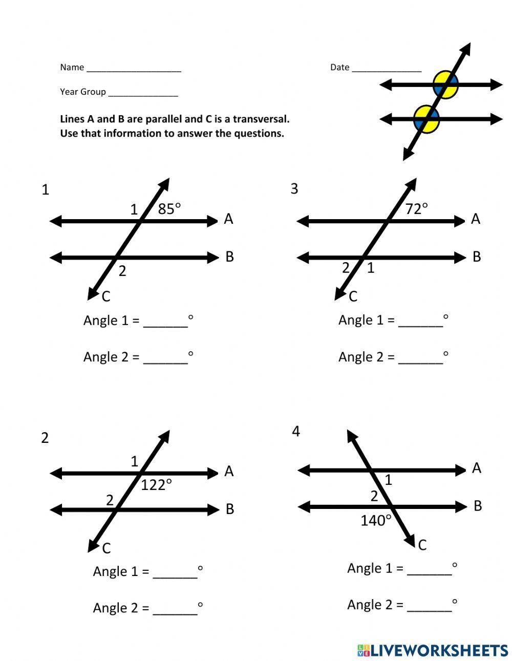 Parallel And Perpendicular Lines 4th Grade Geometry Worksheets 