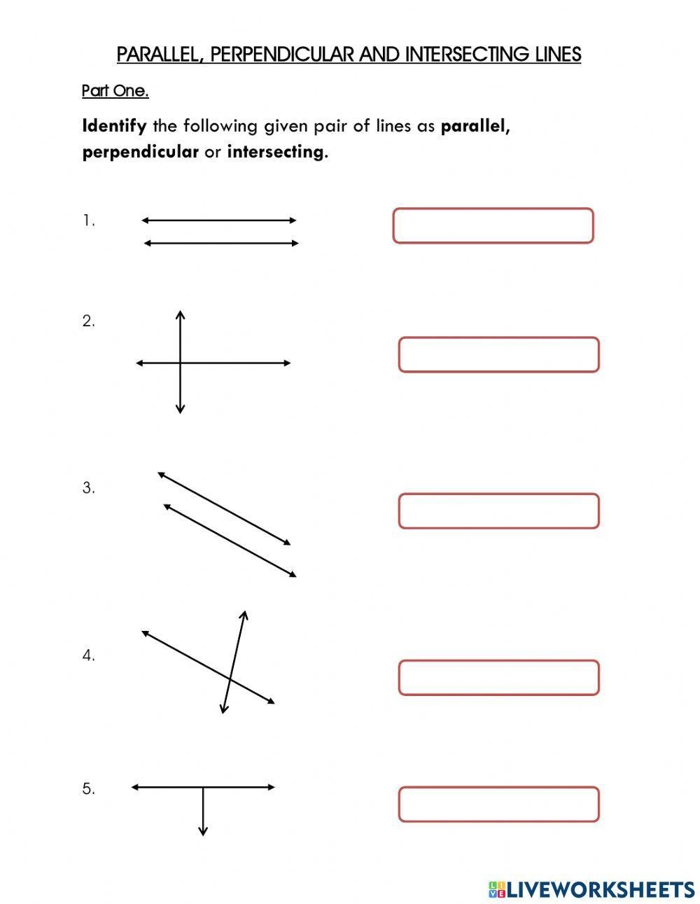 Parallel And Perpendicular Lines Worksheets Worksheets Library