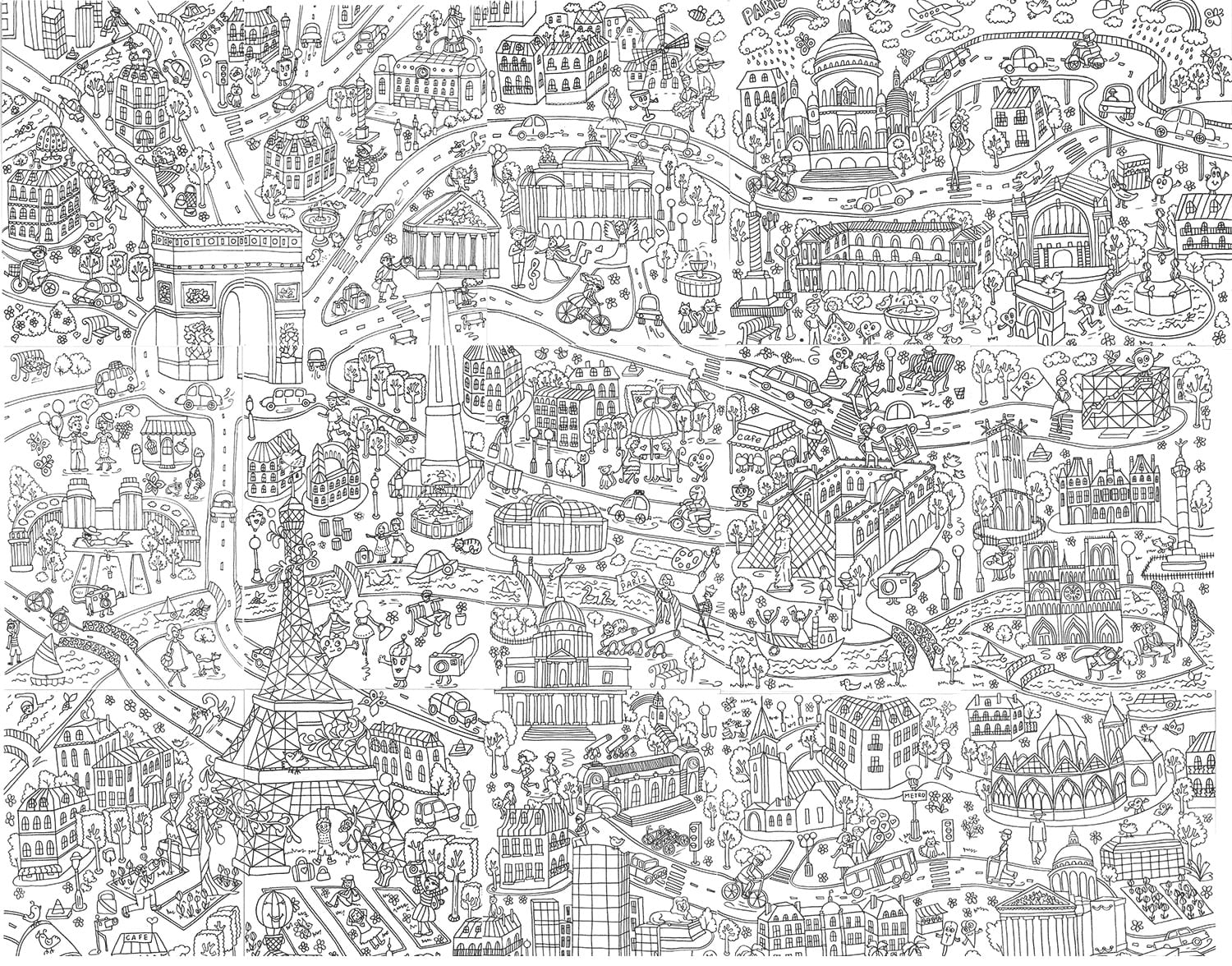 Paris Giant Poster Coloring Page Free Printable Coloring Pages For Kids