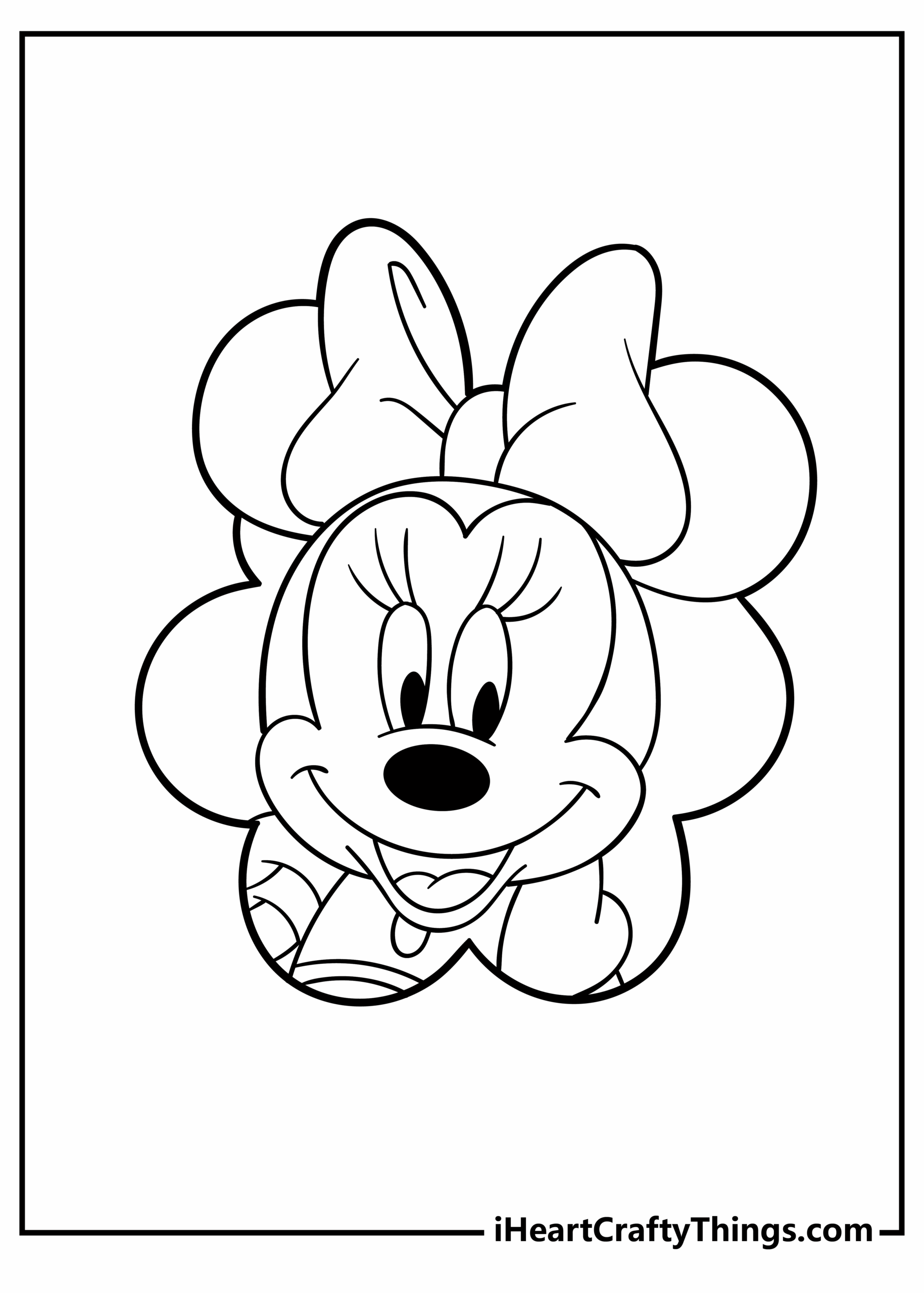 Picture Of Minnie Mouse Face For Colouring Infoupdate
