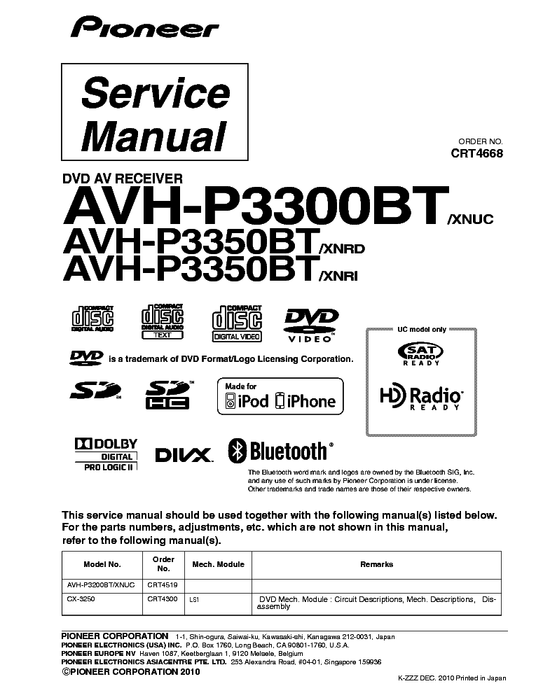 Pioneer Avh 110Bt Wiring Diagram Easy Wiring