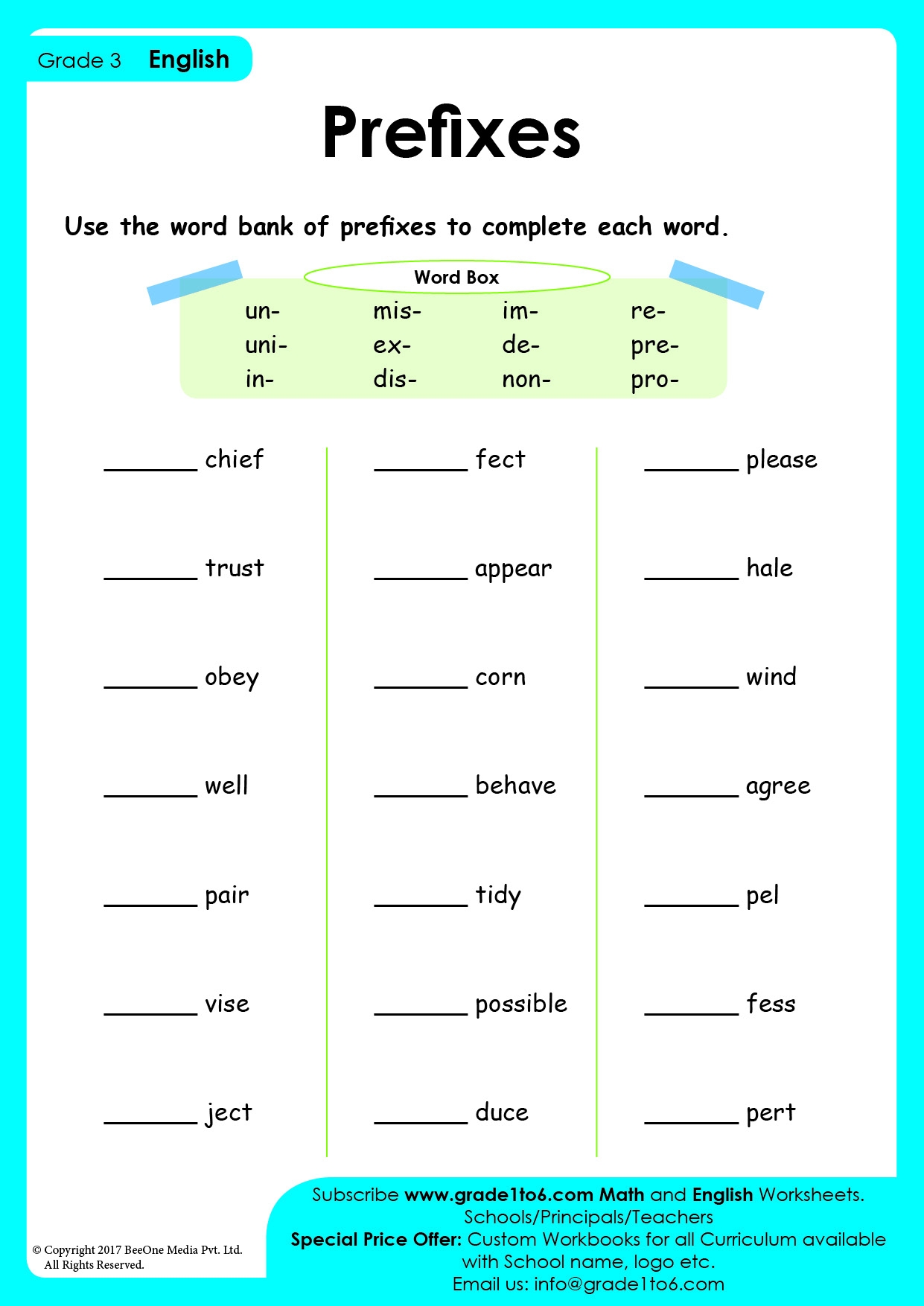 Prefixes Worksheet Teaching Resources Worksheets Library